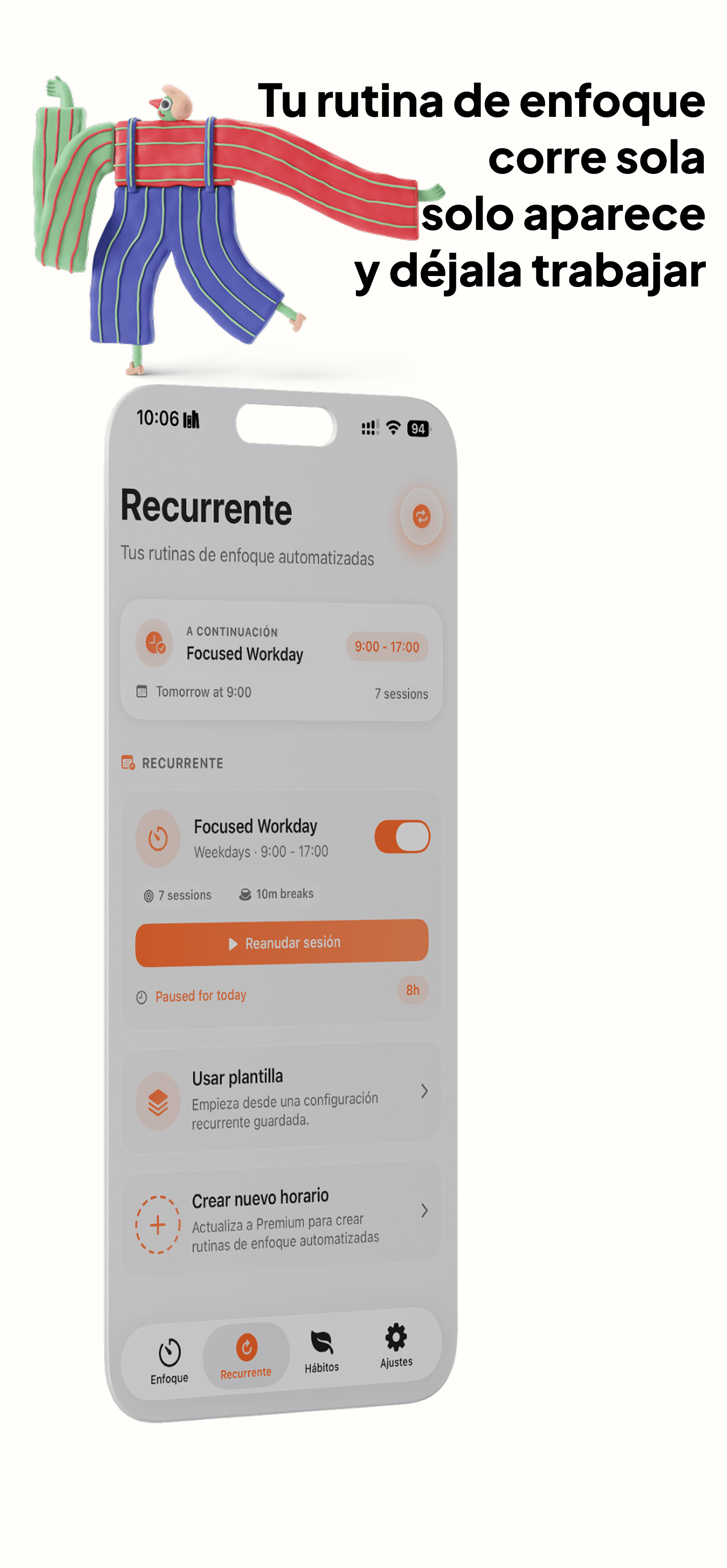 Sesión de enfoque activa